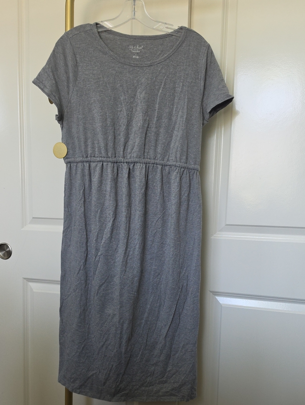 Ingrid & Isabel Heather Gray Midi Maternity Dress
